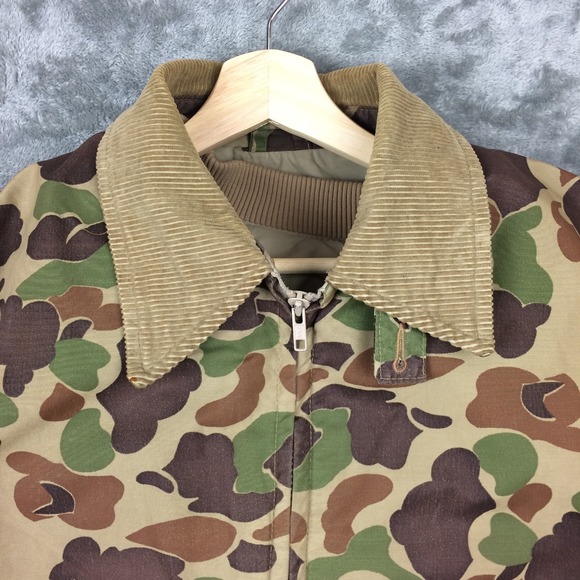 Vtg Woods Goose Camo Jacket Shell w Zip In Down Vest Mens Large Canada Hunting - Picture 4 of 16